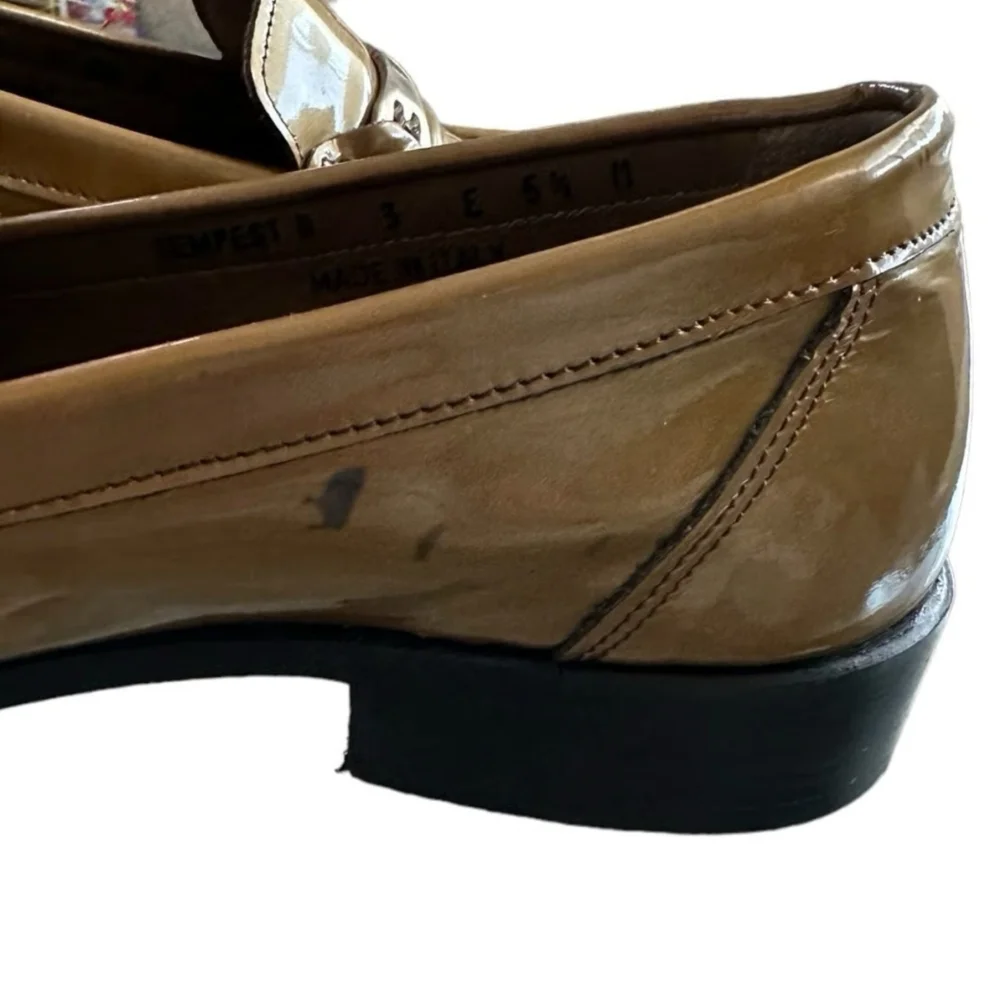 Women's Shoes BALLY Loafers Gold Patent Leather Moccasins Low Heels Moccasins